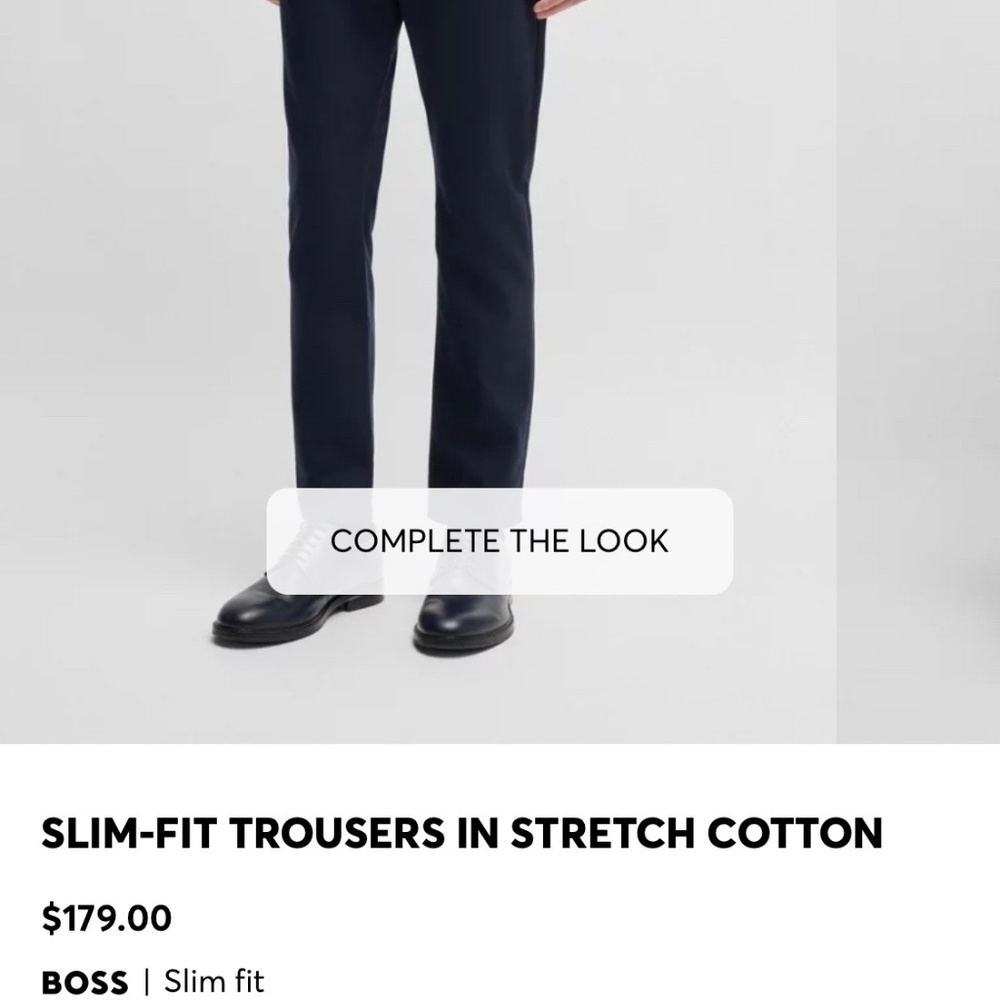 Slim-fit trousers in stretch cotton in Blue